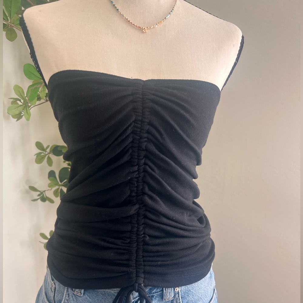 Princess Polly Black Ruched Camisole